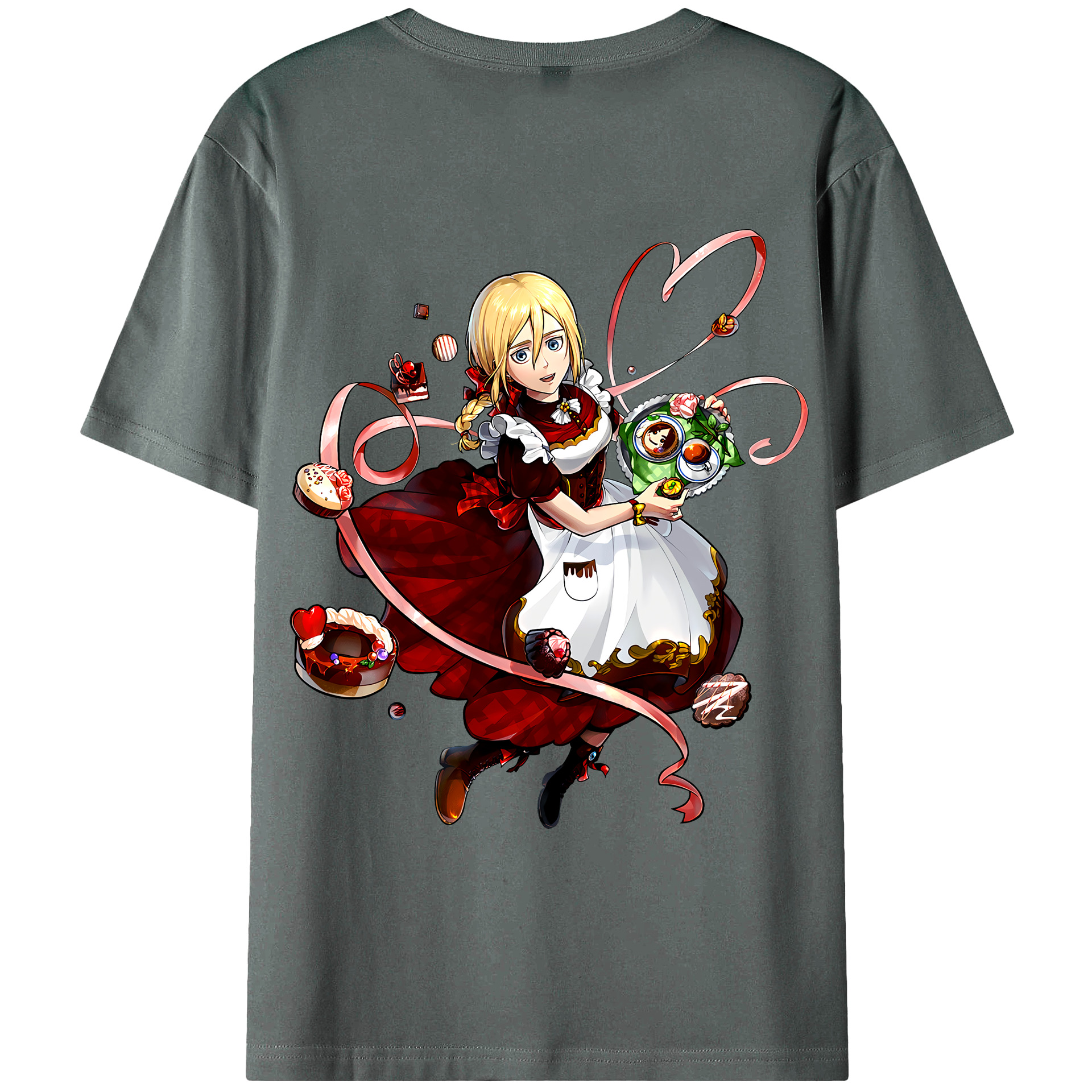 （画像用） 進撃の巨人 クリスタ·レンズ Attack on Titan Christa Lenz 綿100％ メンズ半袖Tシャツ（バックプリント） 通気性